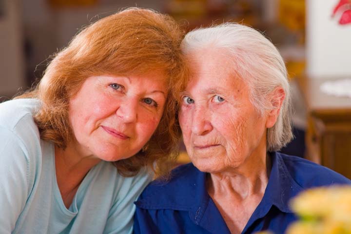 female carer with elderly lady